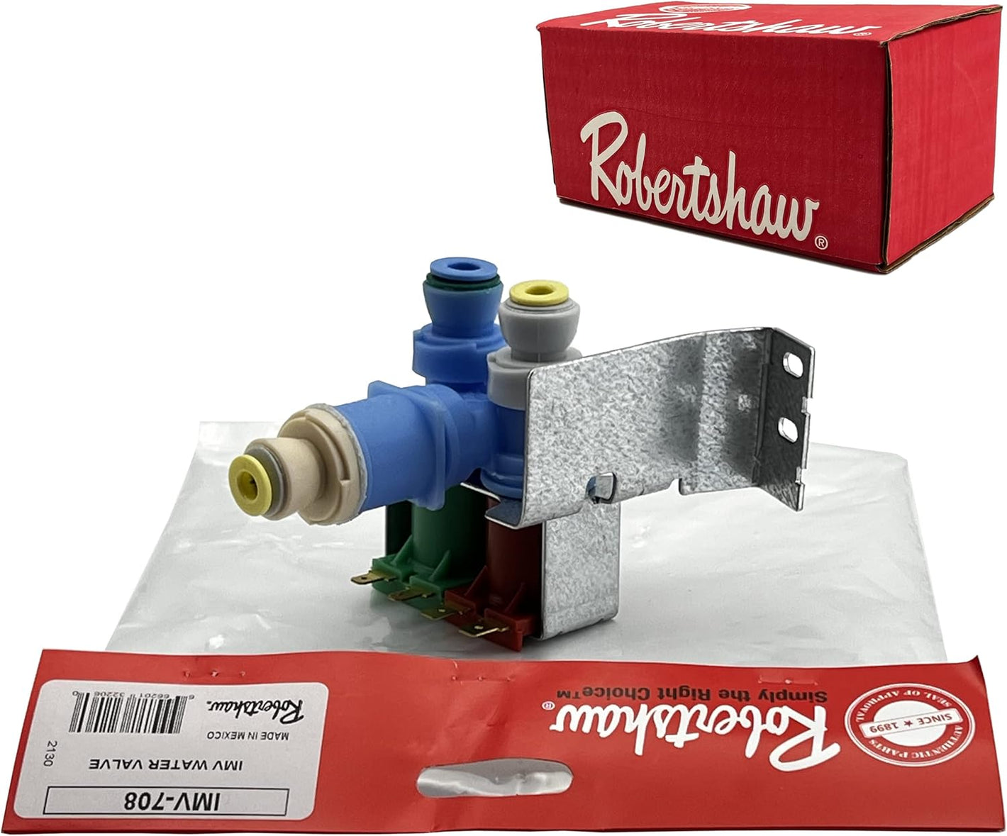 IMV708 W10408179 4389177 Whirlpool Kitchenaid Kenmore Refrigerator Water Valve by Robertshaw (Original Version)