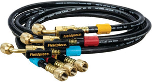 Fieldpiece HR3B Ball Valve Refrigerant Hose Set (3) with Color Tags - 1/4" x 1/4" (5')