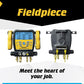 Fieldpiece SM482V Wireless 4-Port SMAN Refrigerant Manifold with Vacuum Gauge – Air Conditioning/Refrigerant Digital Gauges for HVAC & Refrigeration